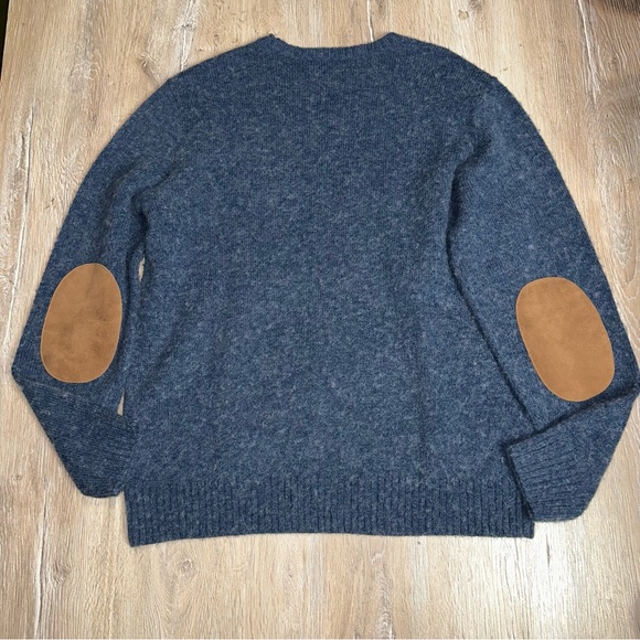 Polo Ralph Lauren Men’s Mallard Duck Wool Suede Elbow Patch’s Sweater Large Blue - Picture 6 of 14